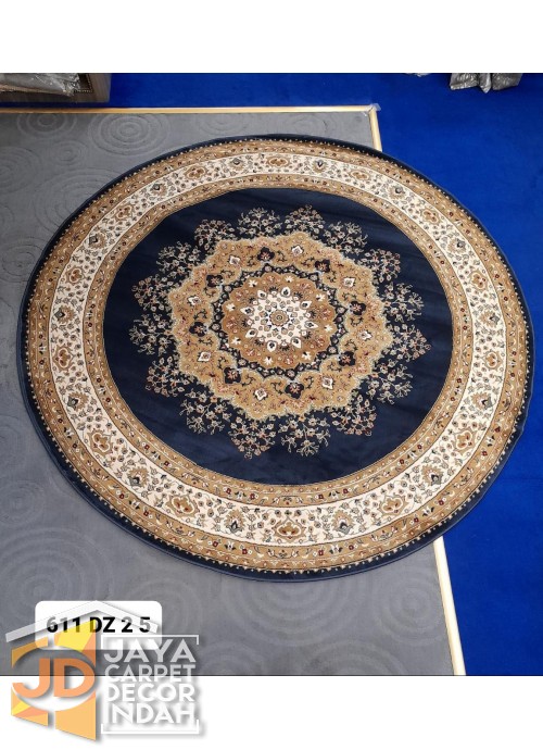 Permadani Kashan Kendra Bulat  ds 611 DZ 2 5 ukuran 160 x 160 cm, 200 x 200 cm